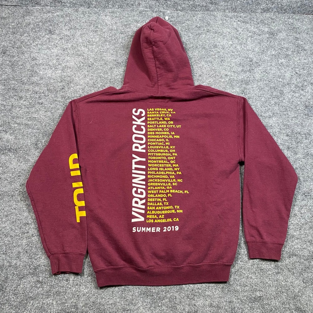 Danny Duncan Virginity Rocks World Tour 2019 Hoodie Maroon Mens Medium USA Made